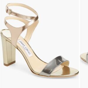 JIMMY CHOO Marine leather Metallic Sandals strappy size 39.5 SOLDOUT ONLINE